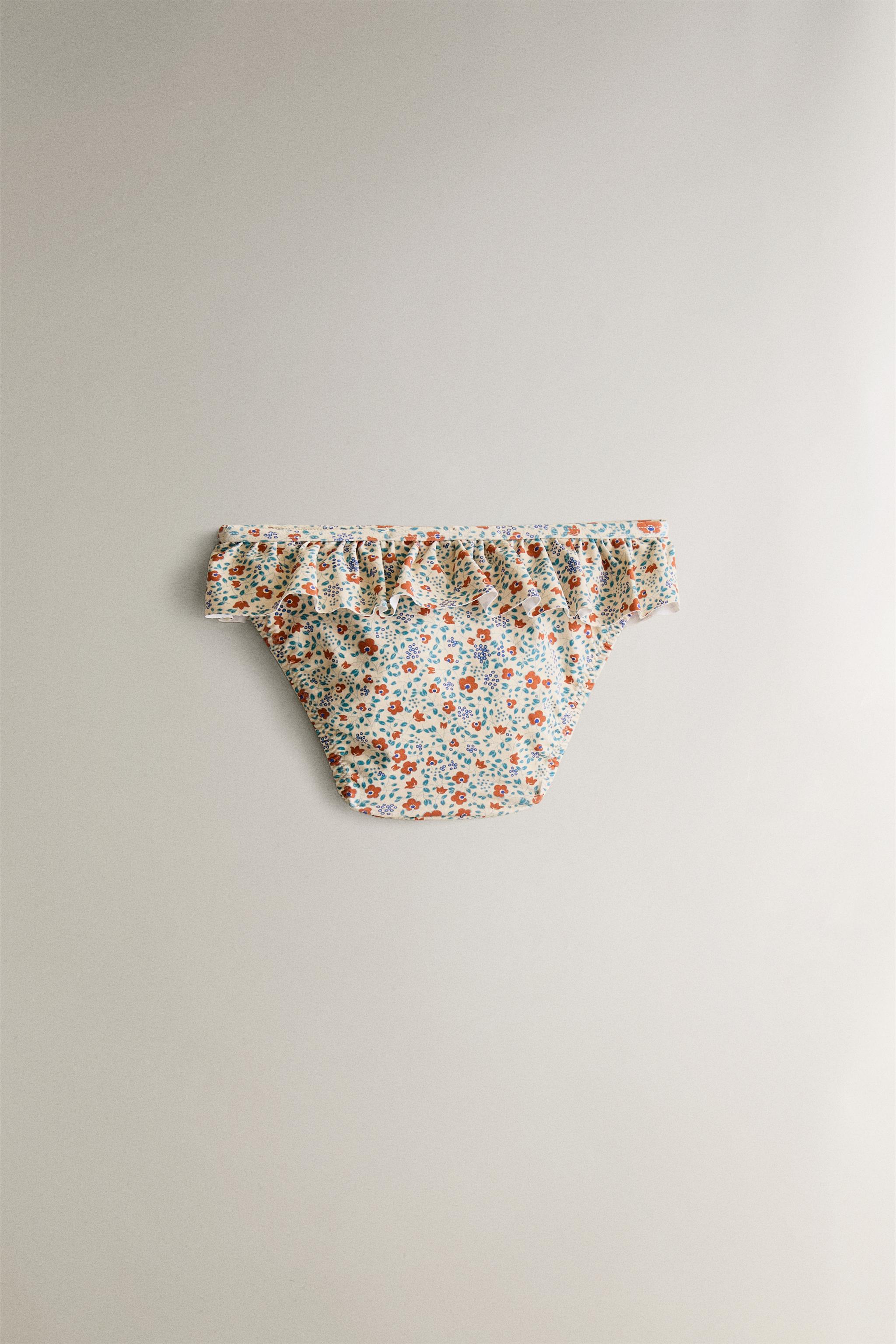CULOTTE PLAGE ENFANT VOLANT FLEURS TROPICALES